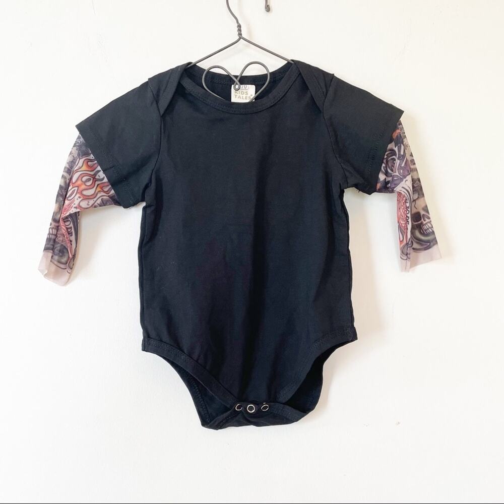 NWOT Kid Tales Fake Tattoo Sleeve Onesie 6-12 M